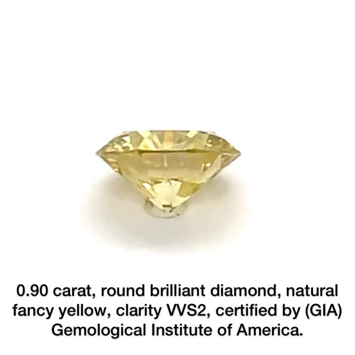 Thumbnail: 0.90carat natural fancy yellow round