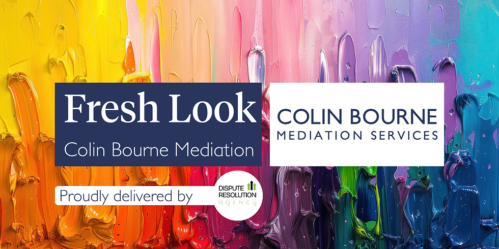 Colin Bourne Mediator. Brand Launch image. The DRA