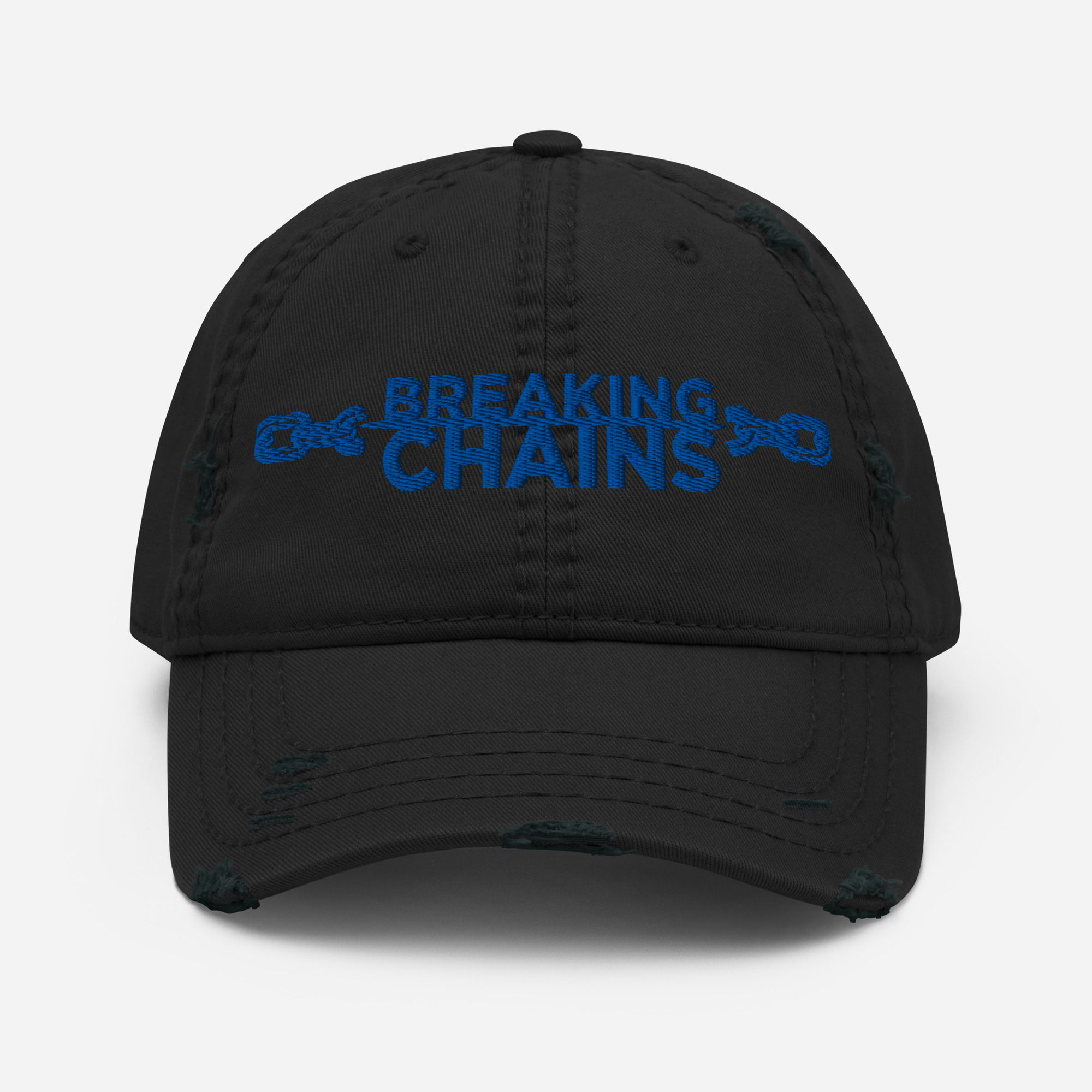 Breaking Chains Distressed Dad Hat - Christian Embroidered Cap - Faith Gift