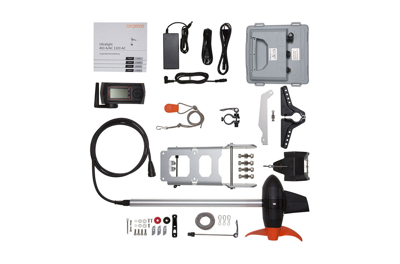 Torqeedo Ultralight 403 AC Kayak Electric Motor, 1 HP Equiv., 915 Wh Battery