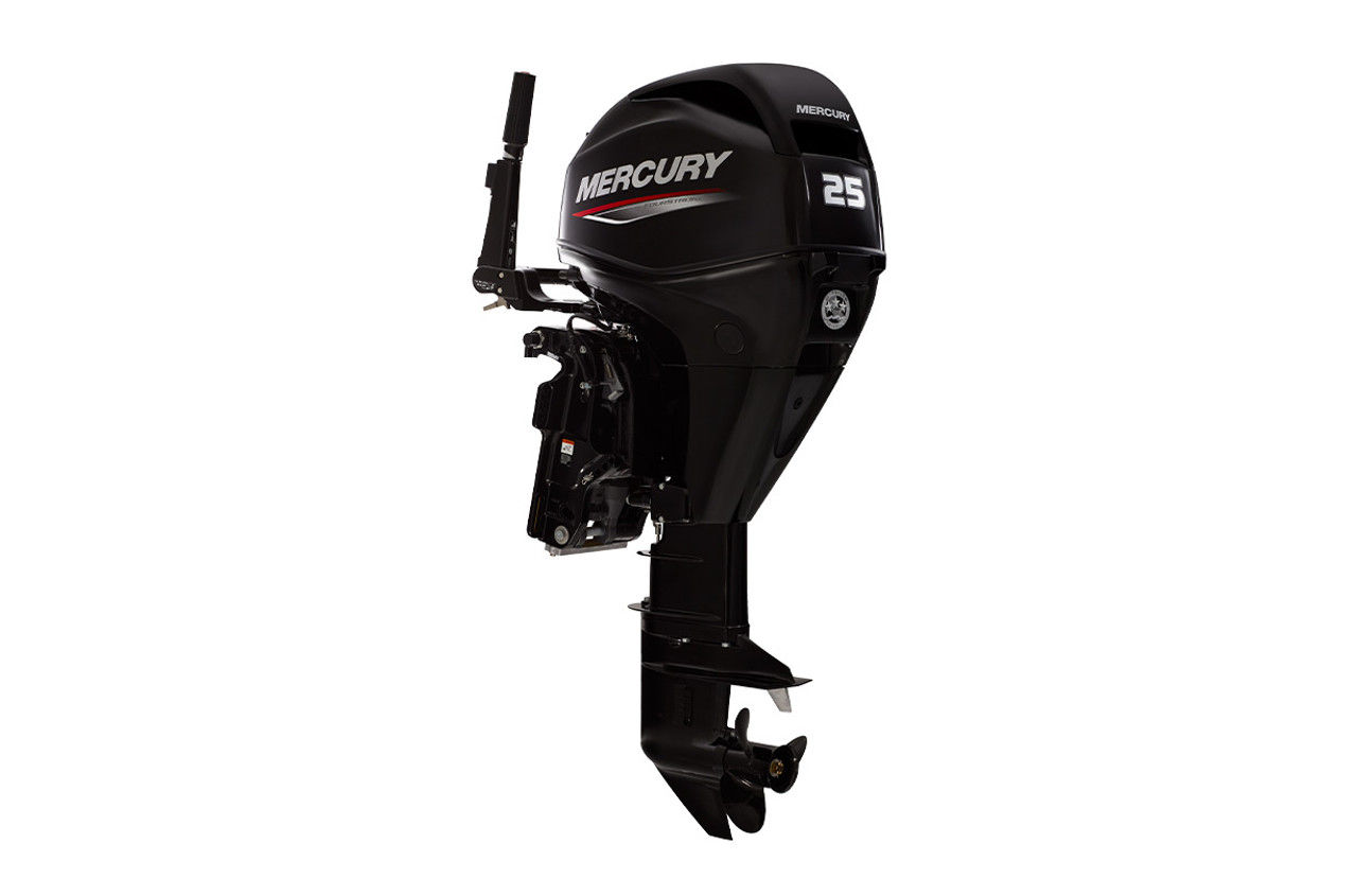 Mercury 25 HP MLH FourStroke Outboard, 20" Shaft, Tiller, Manual Start