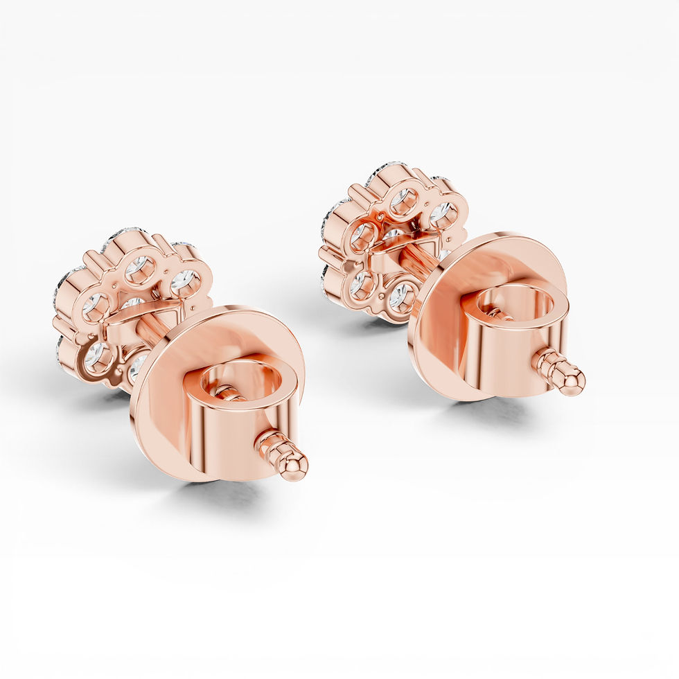 Thumbnail: 0.42ct Round Diamond Flower Studs