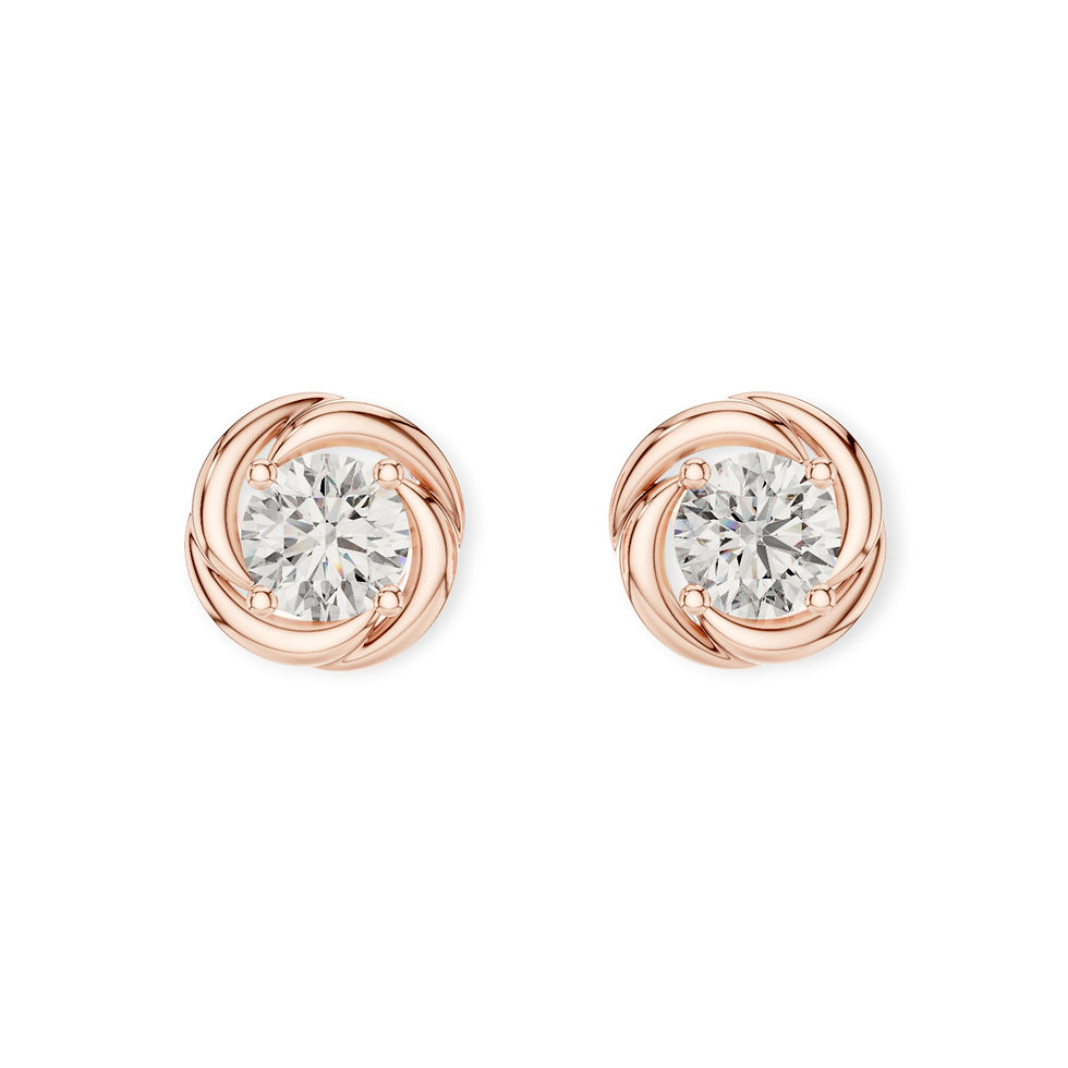 Thumbnail: 0.48ct Round Love Knot Stud Earrings