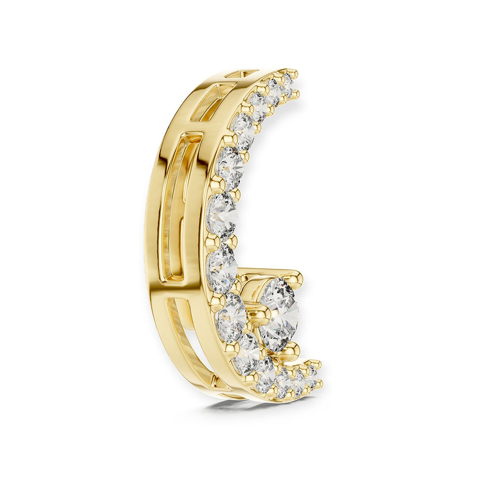 Thumbnail: Diamond Crescent Gemstone Pendant