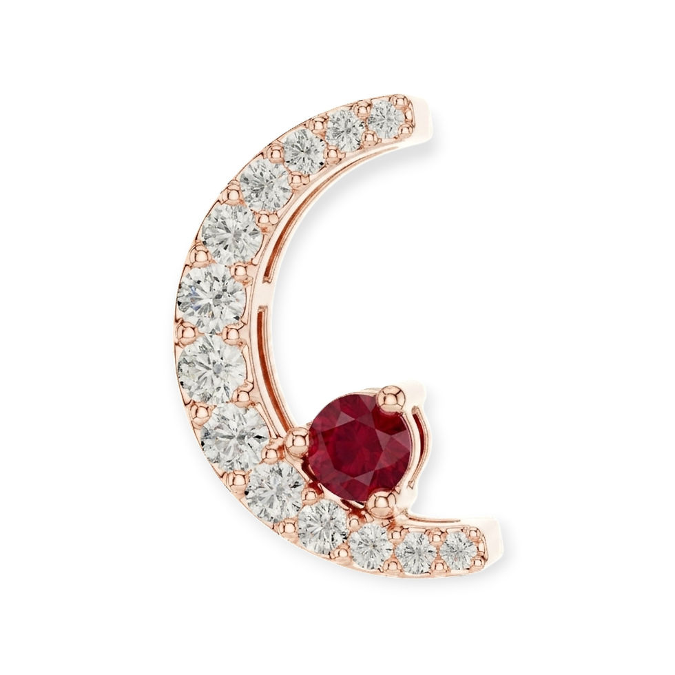 Thumbnail: Diamond Crescent Gemstone Pendant