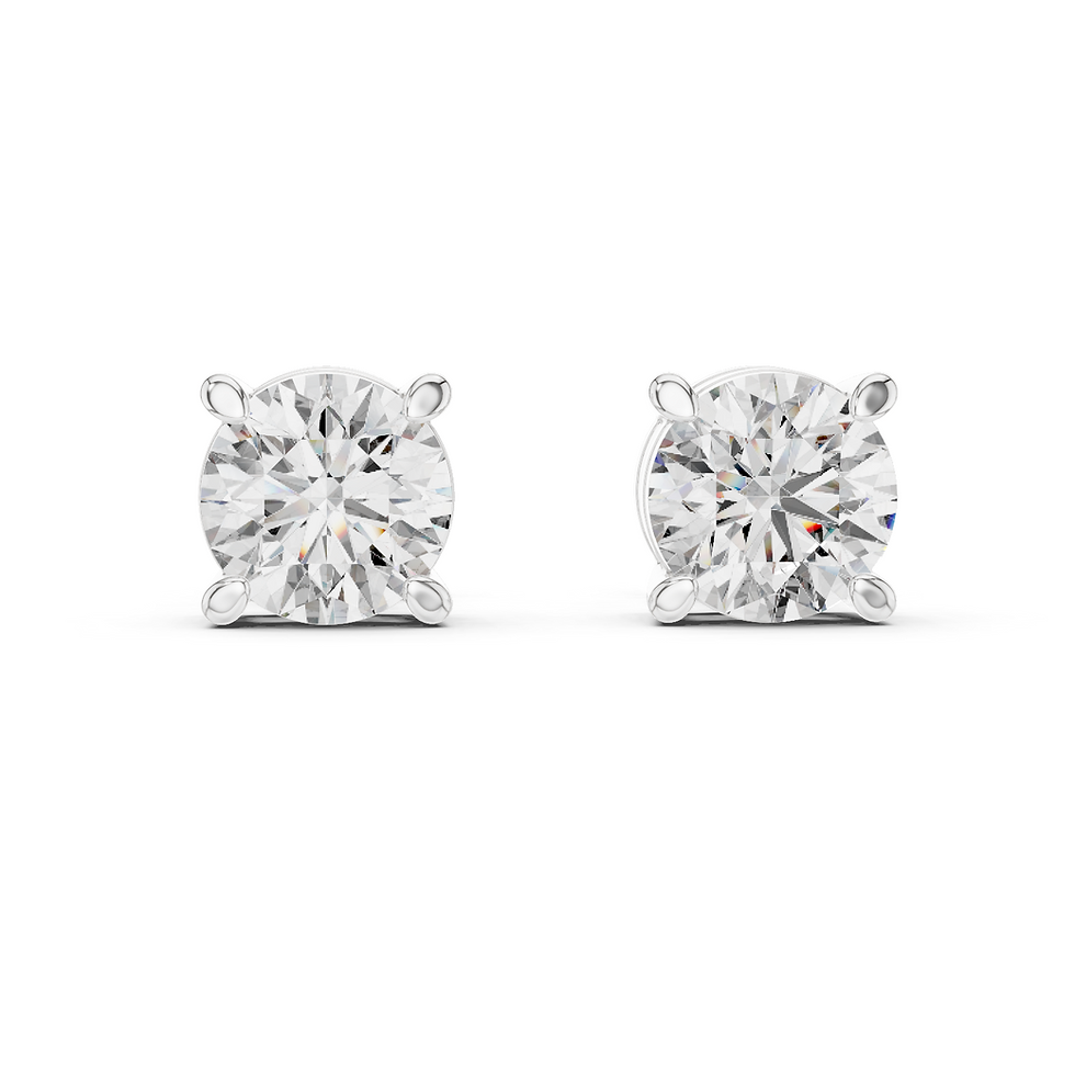 Thumbnail: 4ct Round Diamond Stud Earrings
