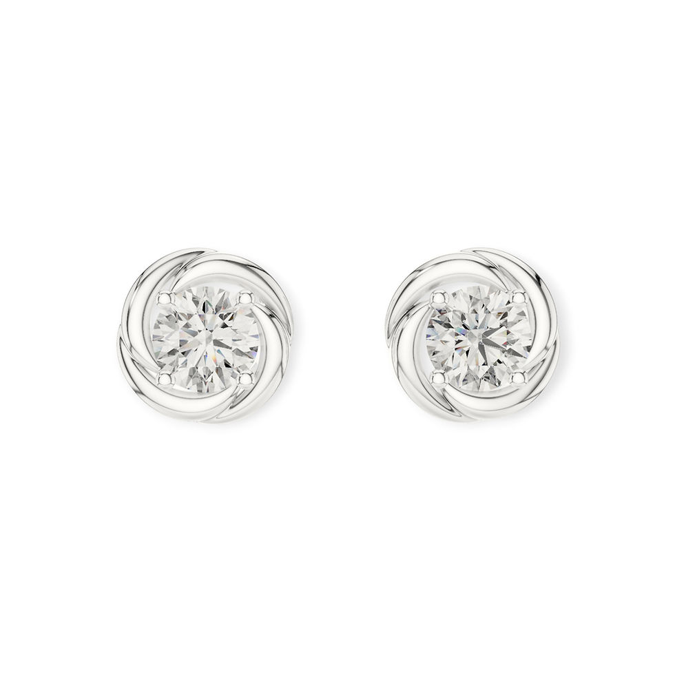 Thumbnail: 0.48ct Round Love Knot Stud Earrings