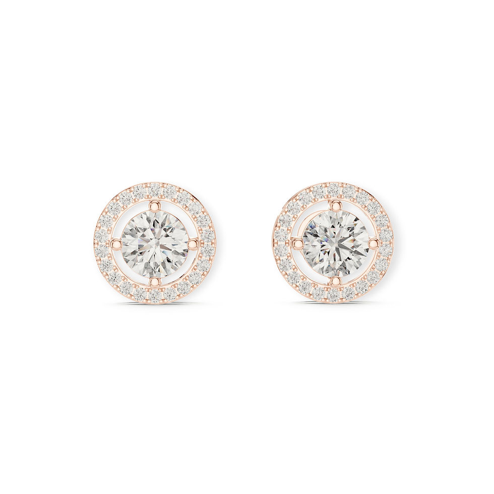 Thumbnail: 2.02ct Round Floating Halo Stud Earrings