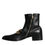 Miniatura: Dolce & Gabbana Black Lambskin Leather Men Ankle Boots Shoes