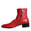 Miniatura: Dolce & Gabbana Red Lambskin Leather Men Ankle Boots Shoes