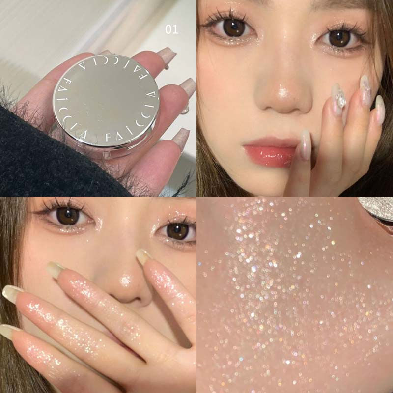 Monochrome Highlighter Eyeshadow Fine Diamond Glitter Long Lasting Waterproof Br