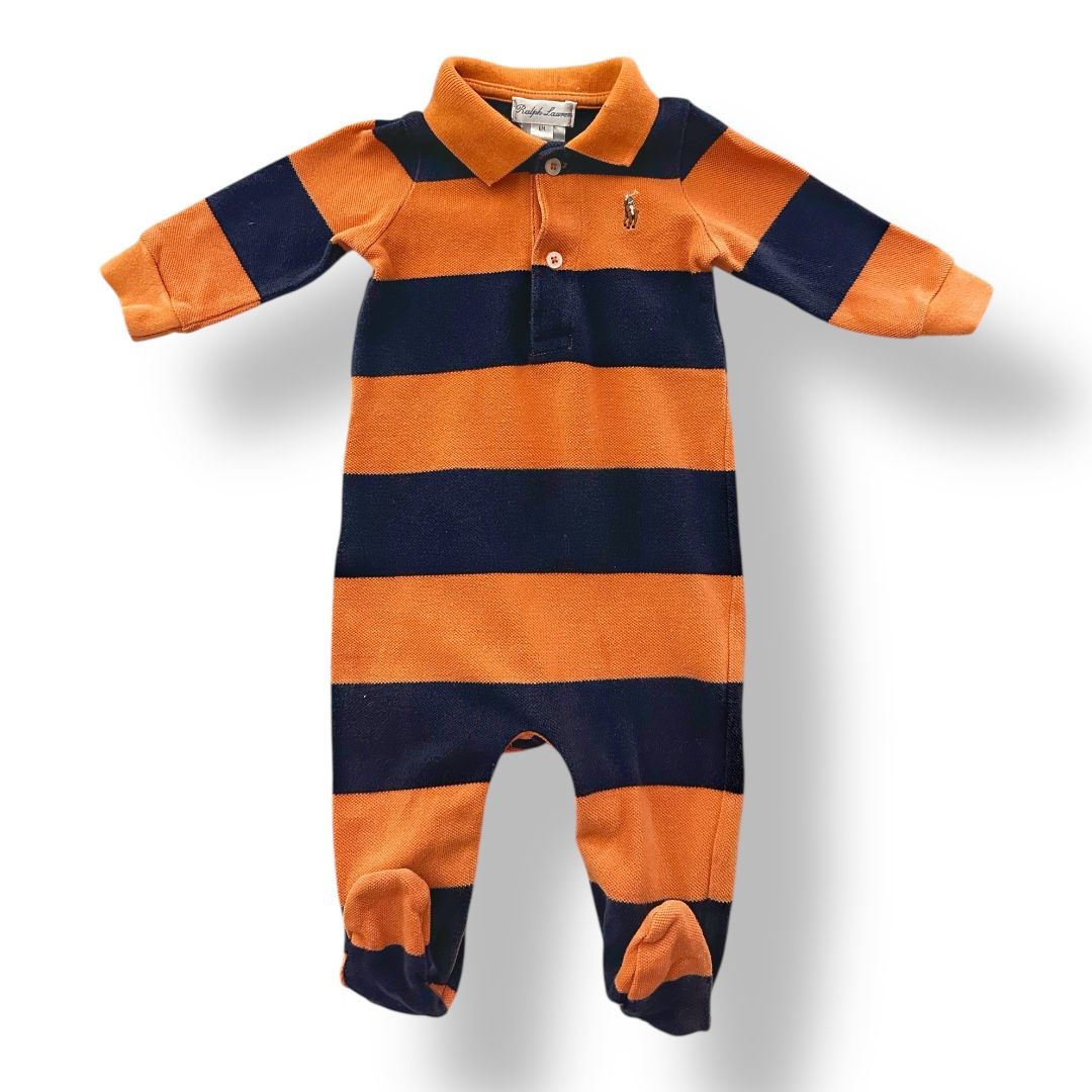 Ralph Lauren | Rugby Stripe Footed Coverall (6 mos)
