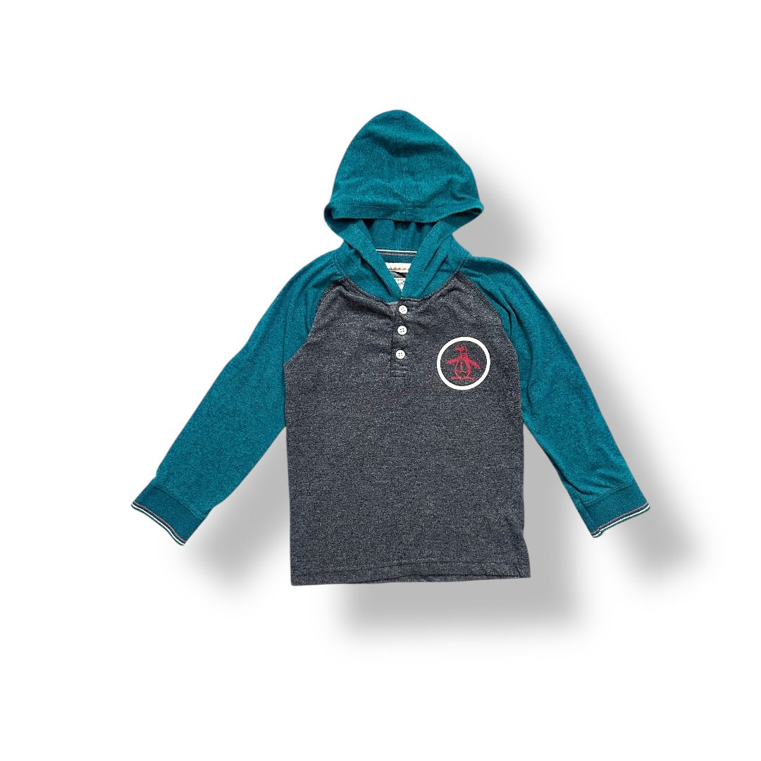 Original Penguin | Color Block Long Sleeve Hooded Tee (4)