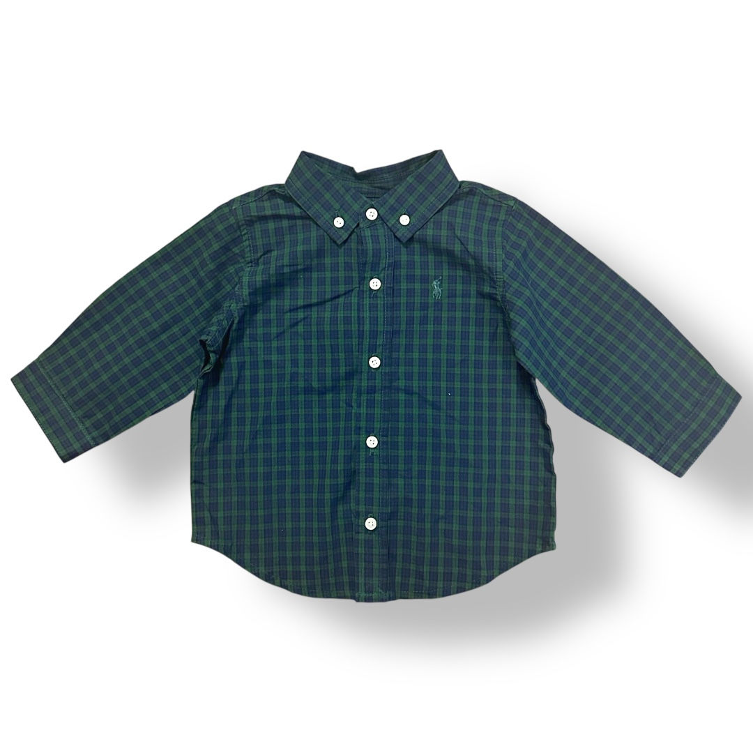 Ralph Lauren | Black Watch Plaid Button Down (9 mos)