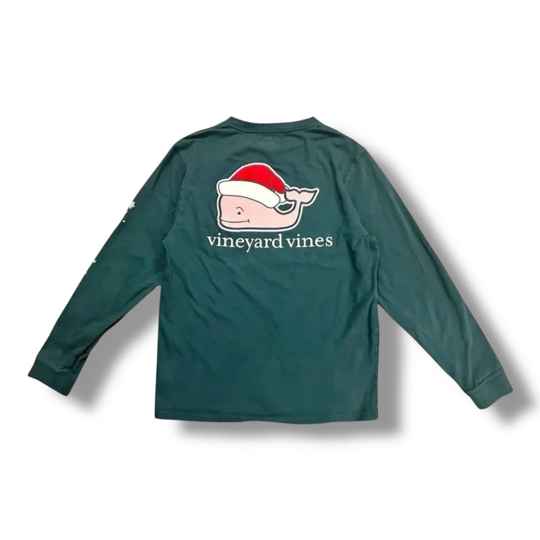 Vineyard Vines | Whale Santa Long Sleeve Logo Tee (L)