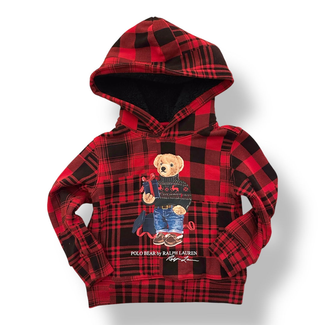 Polo | Polo Bear Plaid Fleece Hoodie (3T)