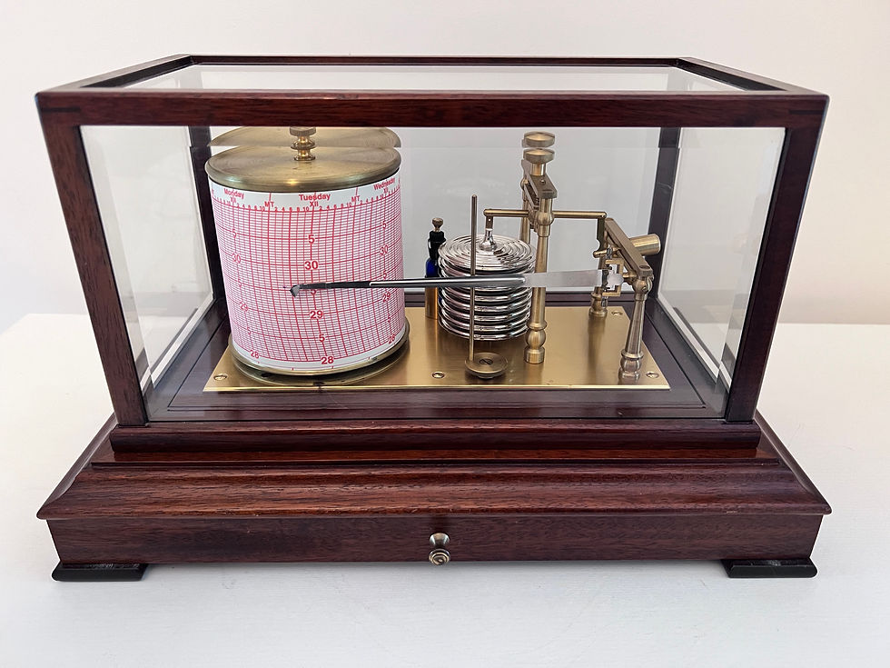 Contemporary Barograph in a Rich Mahogany Case
