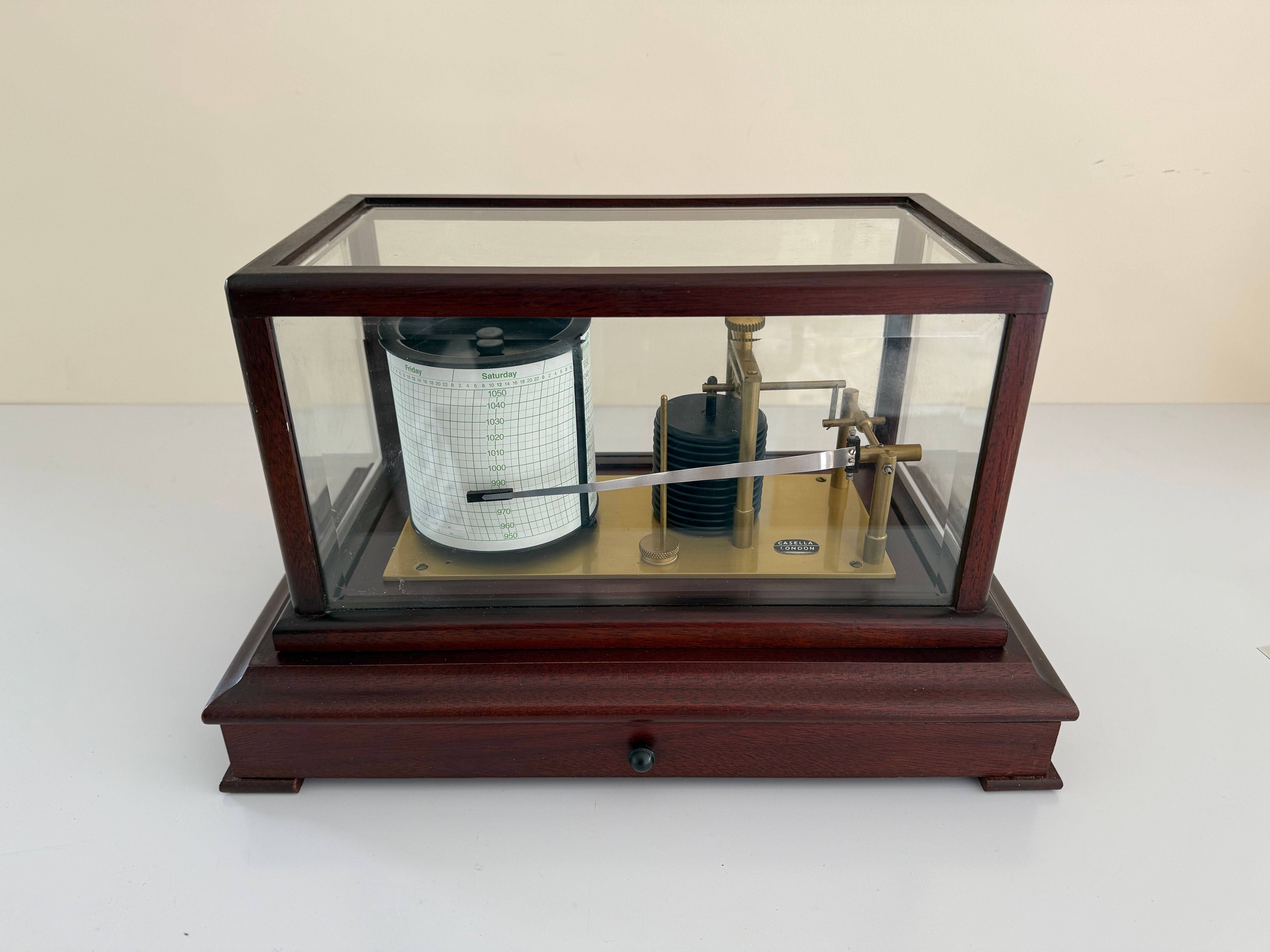 Modern Mahogany Barograph
