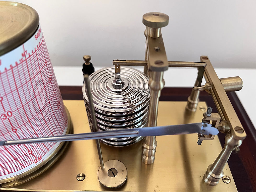 Thumbnail: Contemporary Barograph in a Rich Mahogany Case
