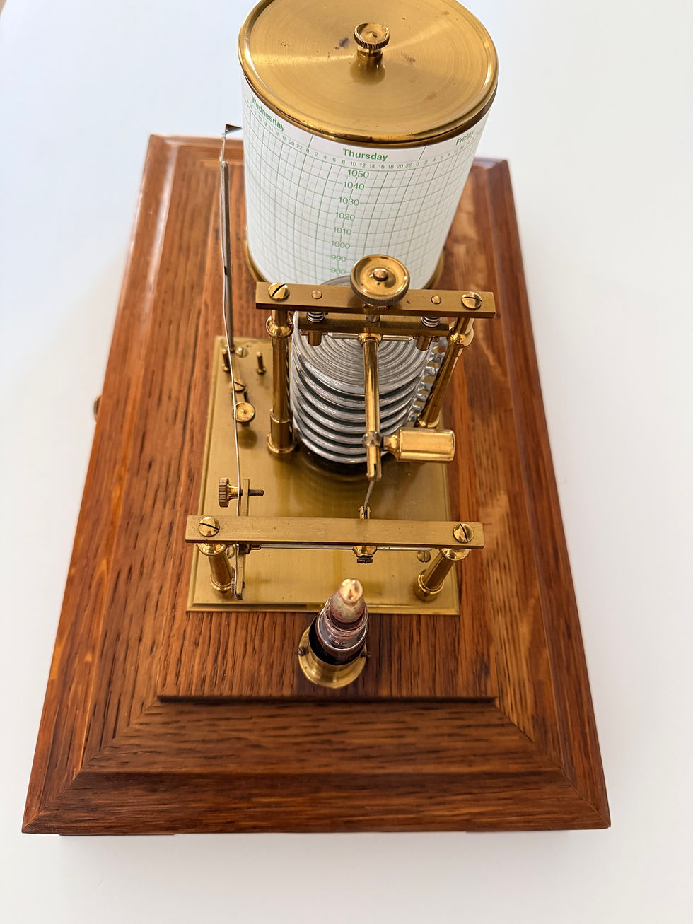 Thumbnail: Edwardian Barograph in Golden Oak