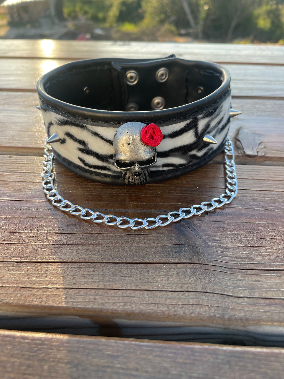 Miniatura: Wild Punk Choker - white tiger