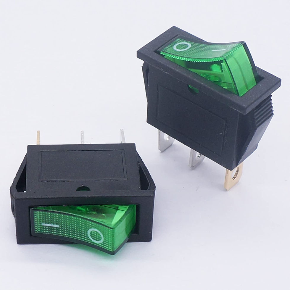 Thumbnail: illuminated KCD3 Rocker Switch Green Light Button 3Pin ON-OFF