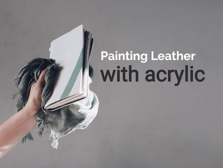 acrylic painted leather notebook