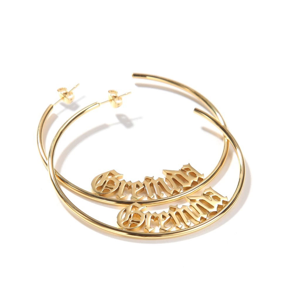 Open Back Personalized Hoops