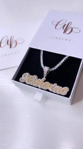 Thumbnail: Mini Double Plated Cursive Name Necklace