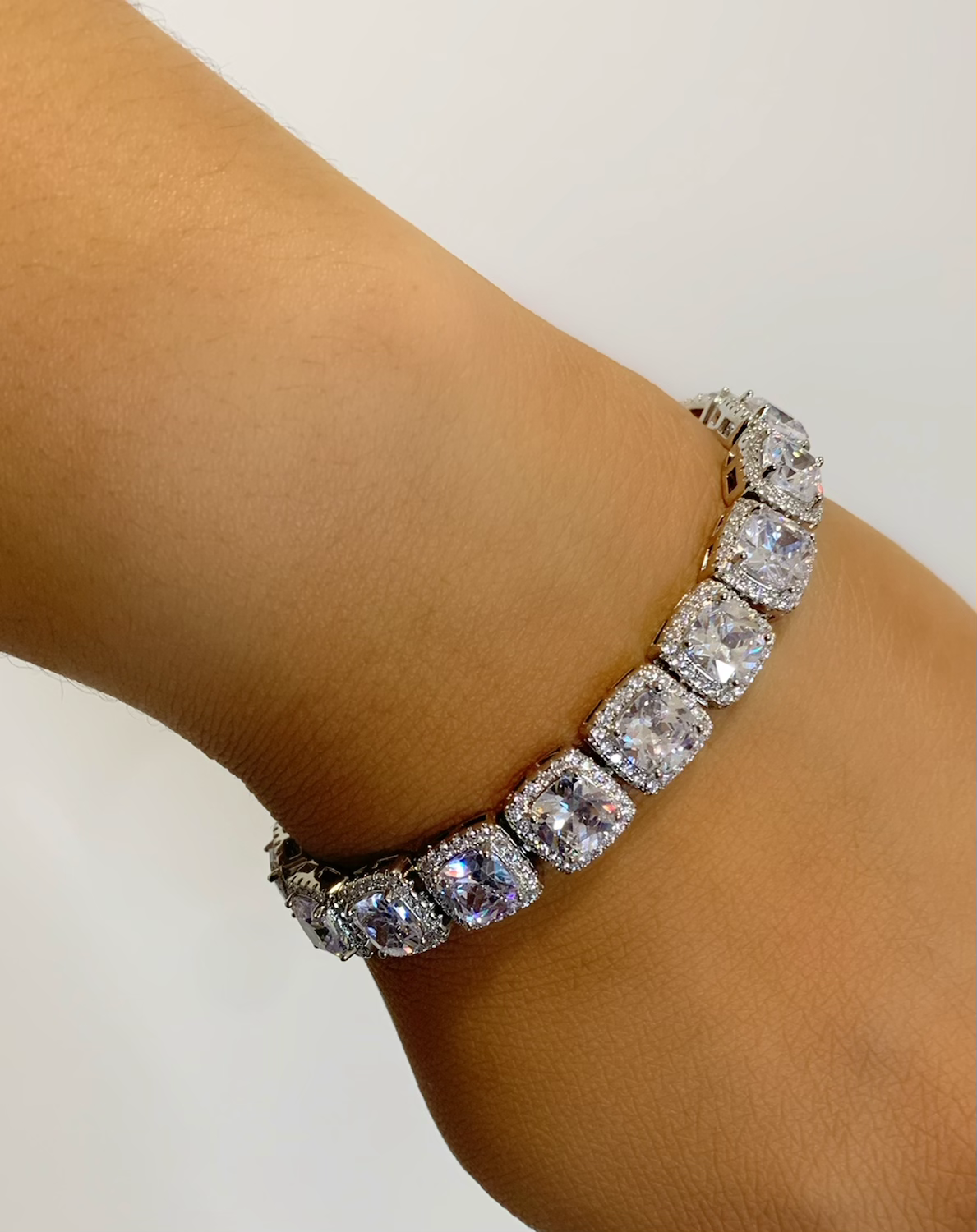 Diamond CZ Baguette Square Bracelet 