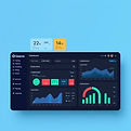 CRM dashboard and gears symbolizing sales process automation