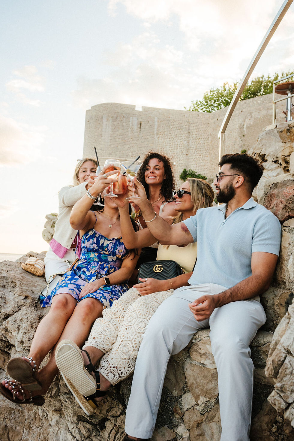 Sunset cocktails in Dubrovnik, Croatia with new friends