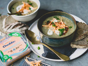 Sopa de queso cheddar y brócoli