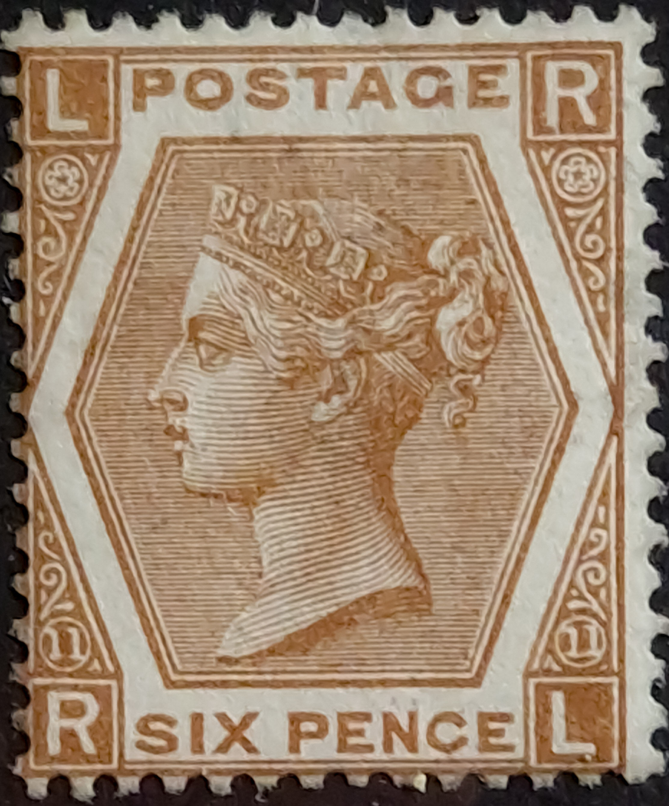 GB QV SG122a 6d RL Deep Chestnut Plate 11 Mint 