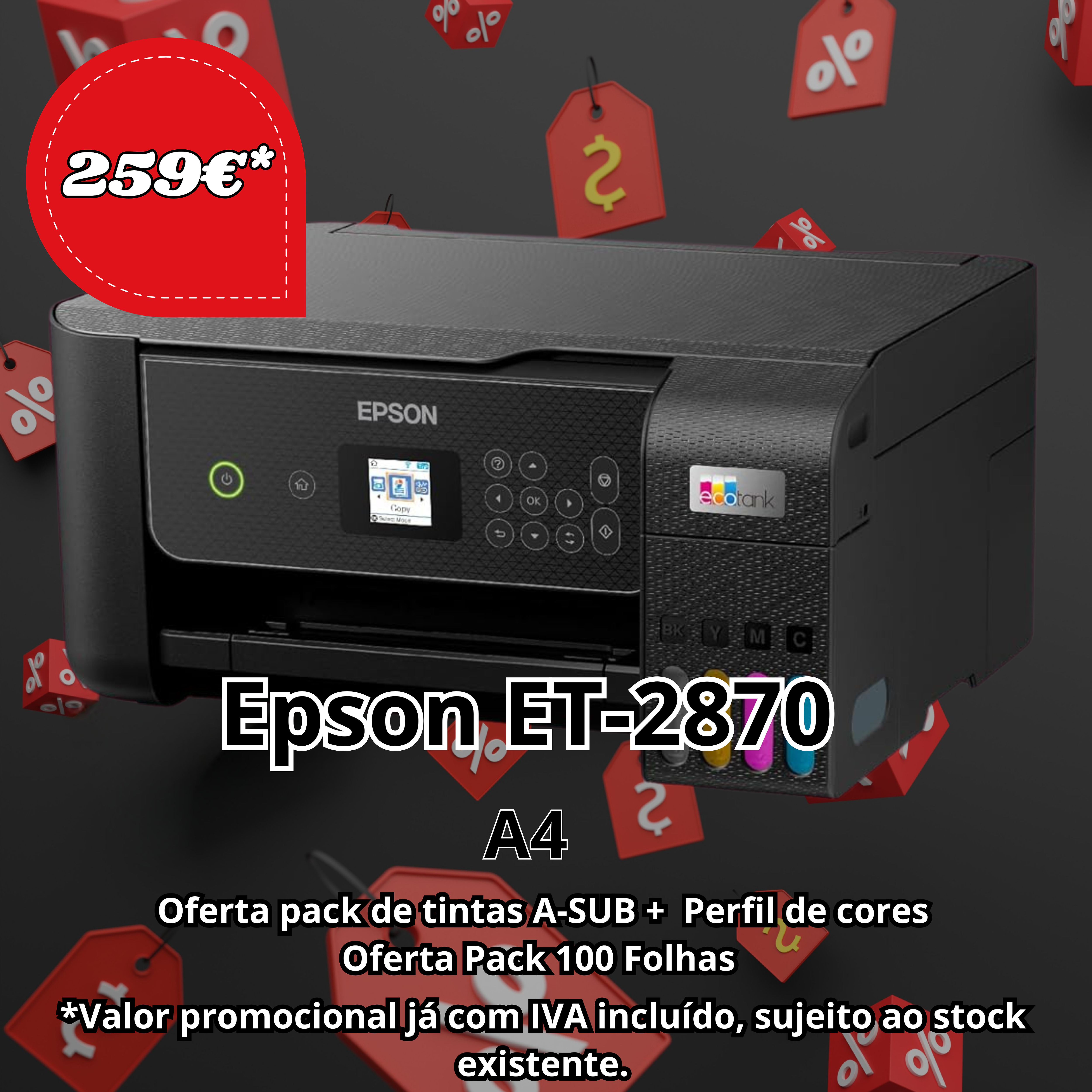 🔥 Oferta Especial – Epson EcoTank 2870 + Brindes Imperdíveis! 🔥