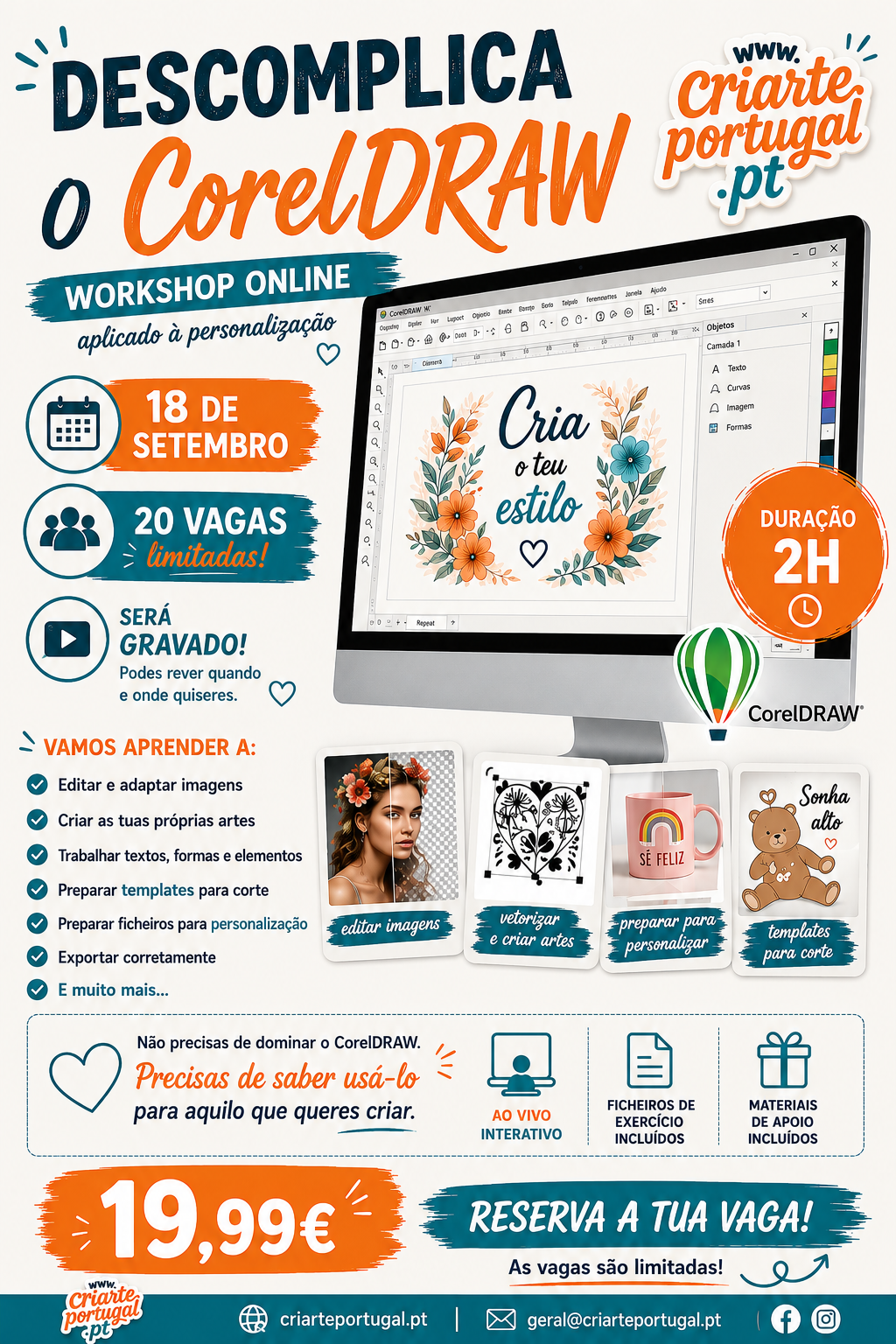 Descomplica o CorelDRAW – Workshop Online aplicado à Personalização