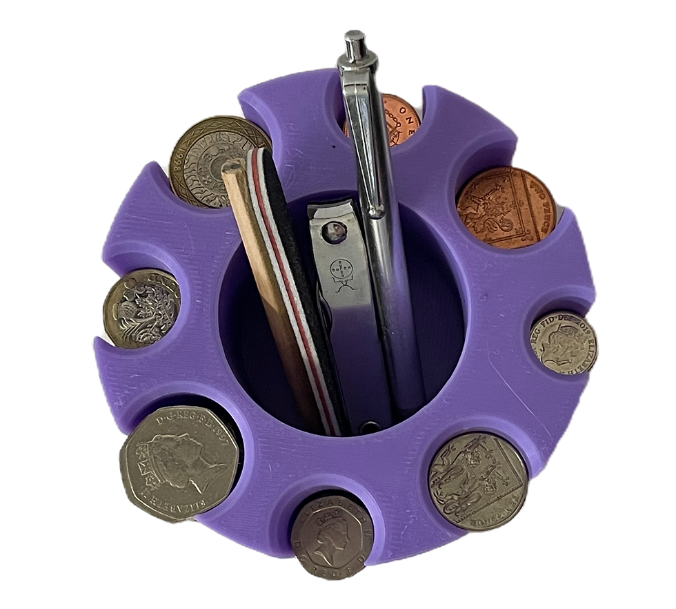 Thumbnail: Coin Cash Note Money Organiser Mini Storage Box Sorter Savings Black 1p-£2