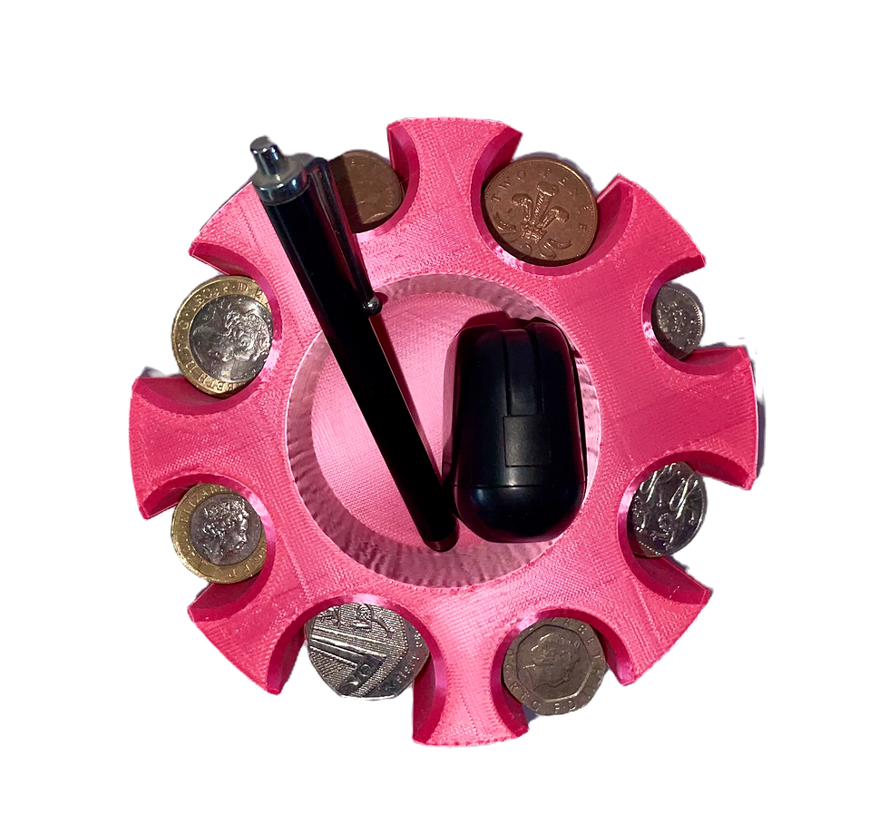 Thumbnail: Coin Cash Note Money Organiser Mini Storage Box Sorter Savings Black 1p-£2
