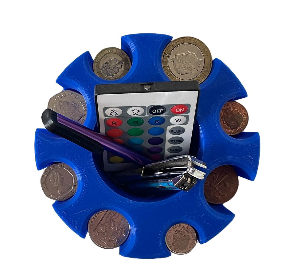 Thumbnail: Coin Cash Note Money Organiser Mini Storage Box Sorter Savings Black 1p-£2