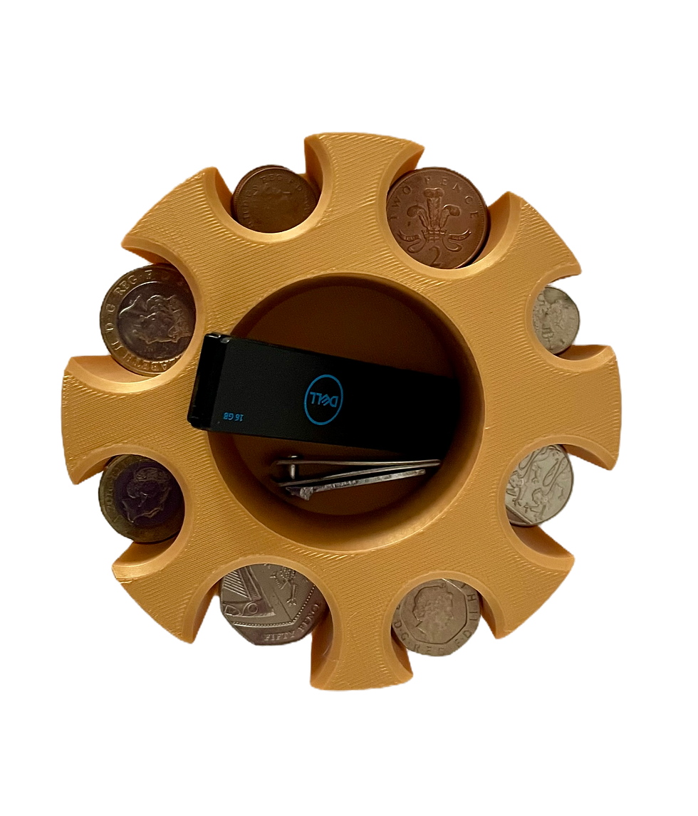 Thumbnail: Coin Cash Note Money Organiser Mini Storage Box Sorter Savings Black 1p-£2