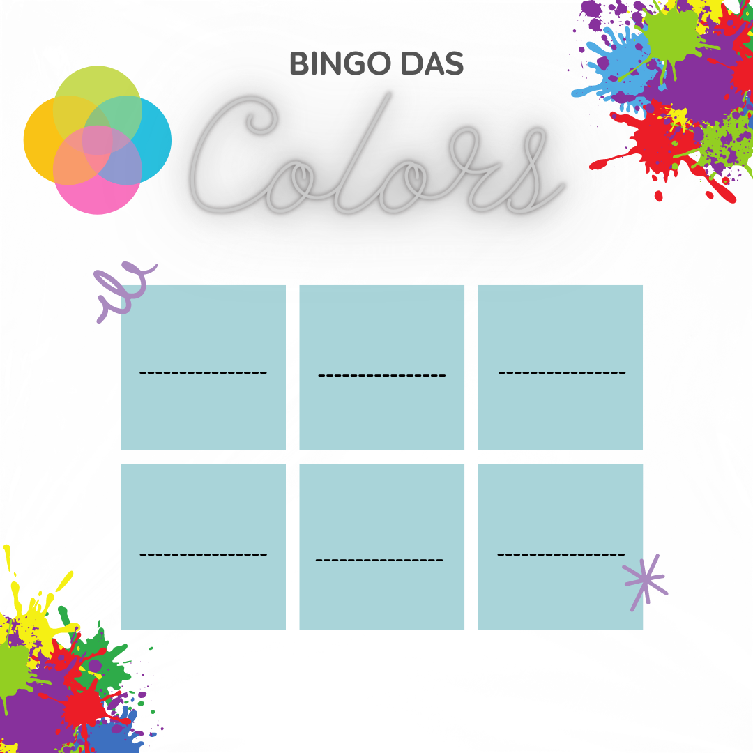 Cartela de Bingo - Colors