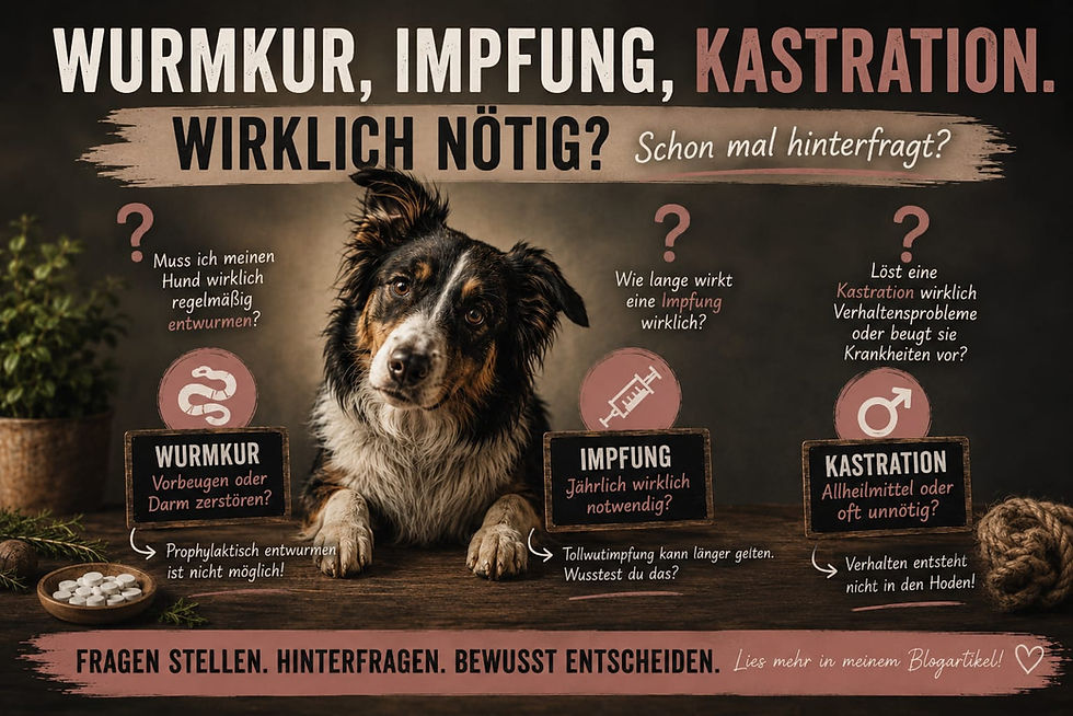 Wurmkur Hund, Impfung und Kastration – Warum werden diese Empfehlungen so selten hinterfragt?