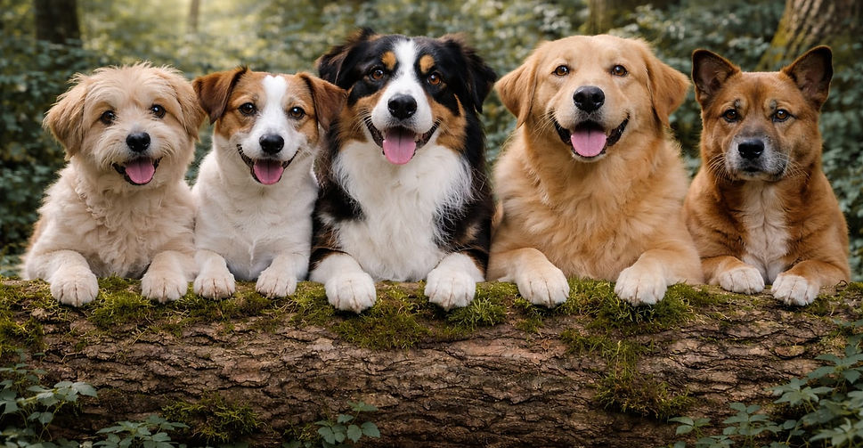 Hunde mit hochwertigem Hundefutter nach der Ernährungsberatung