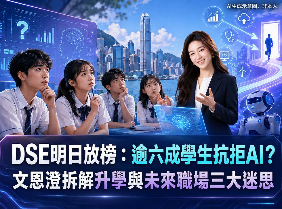 DSE放榜:逾六成學生抗拒AI?文恩澄拆解升學與未來職場三大迷思