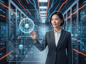 AI代理治理與企業技術棧示意圖，展示 Agentic AI、Windows Agent Runtime、資料治理與企業合規風險