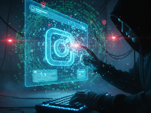 Meta AI 客服系統引發 Instagram 帳號安全漏洞,象徵 AI 自動化支援、駭客攻擊與社交平台資安風險。