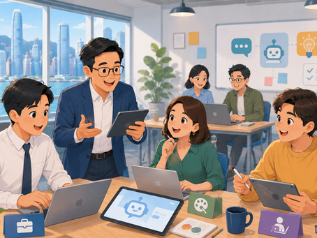 香港AI培訓學院ChatGPT課程香港示意圖,展示零基礎學員學習AI基礎應用與實戰班的職場應用場景