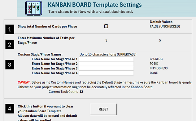 Kanban Excel Template
