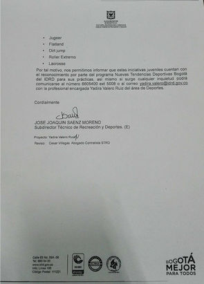 Memorando Administrativo del IDRD a favor de las nuevas tendencias deportivas da una herramienta a l