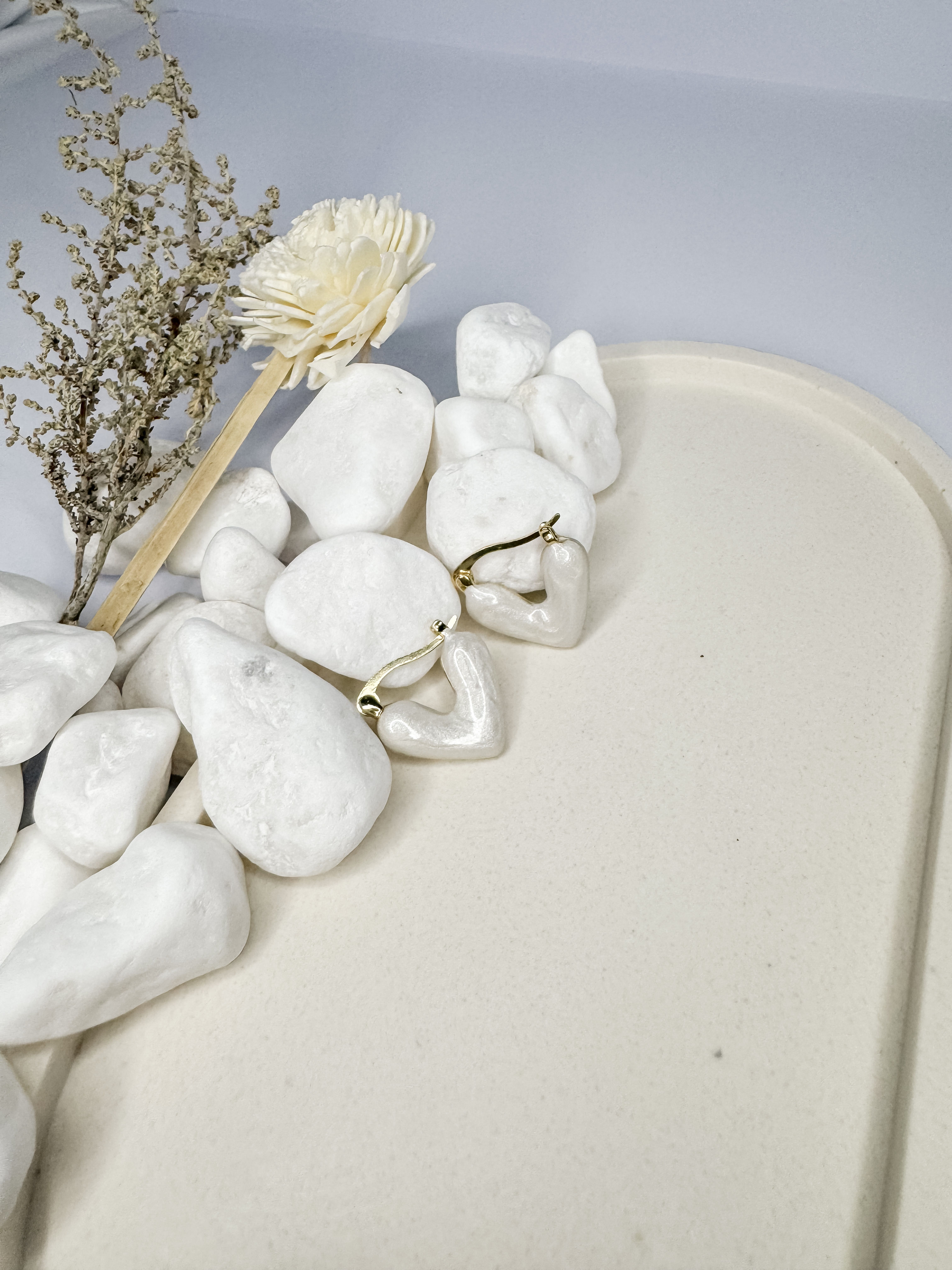 Heart of Pearl Hoops